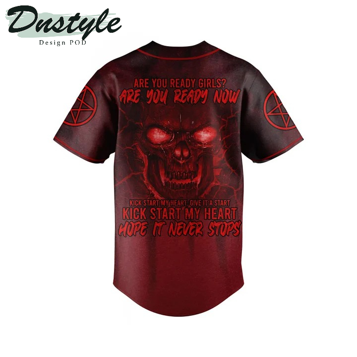 Motley Crue Red 3D All Over Printed Baseball Jersey