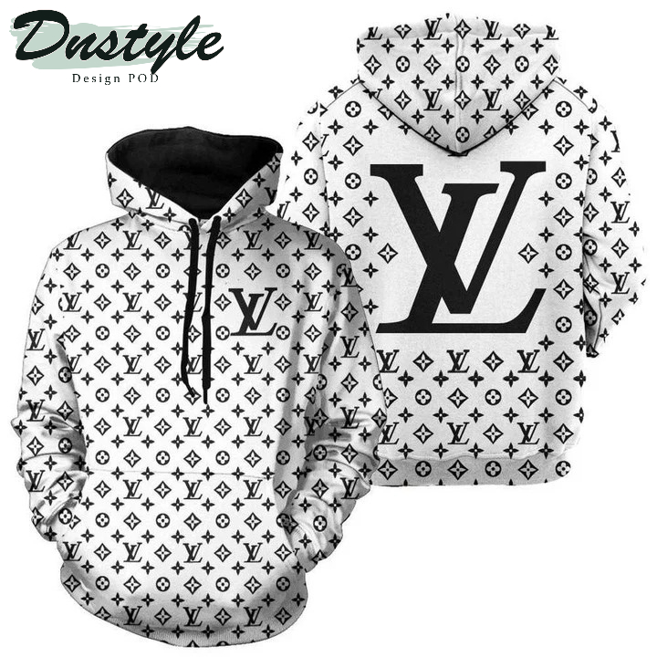 LV White All Over Print 3d Hoodie