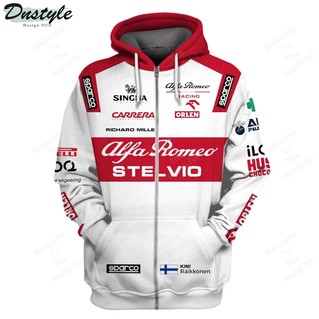 Kimi Raikkonen Alfa Romeo Racing Sparco Richard Mille All Over Print 3D Hoodie
