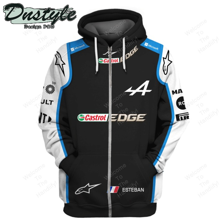 Esteban Ocon Alpine F1 Team Racing Castrol Edge Black All Over Print 3D Hoodie