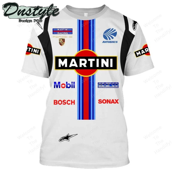 Porsche Martini Racing Mobil Bosch Sonax Sparco White All Over Print 3D Hoodie