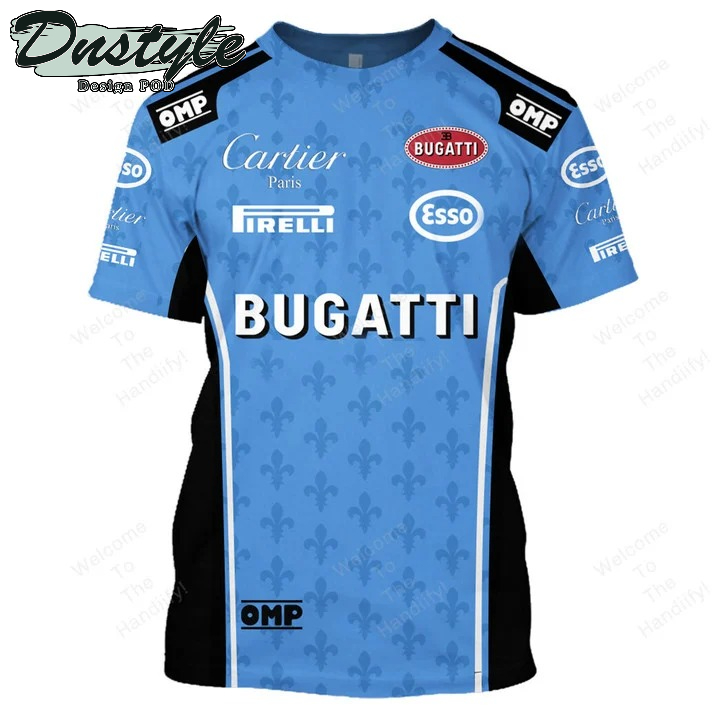 Bugatti F1 Team Cartier Paris Pirelli Omp Blue All Over Print 3D Hoodie