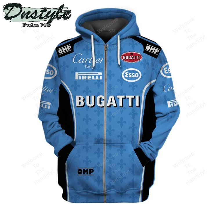 Bugatti F1 Team Cartier Paris Pirelli Omp Blue All Over Print 3D Hoodie