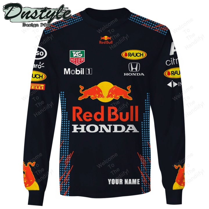 Max Verstappen Red Bull Honda Racing Mobil 1 Navy All Over Print 3D Hoodie