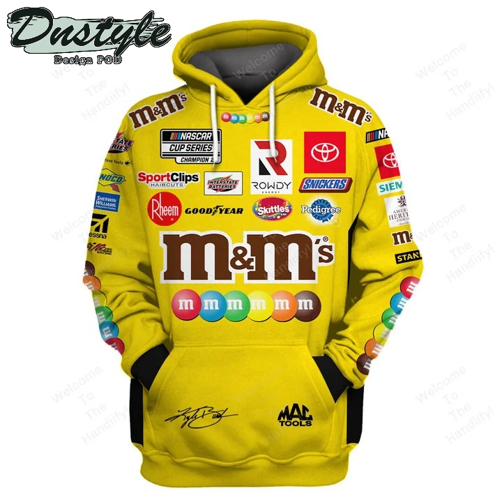 Kyle Busch M&M’S Racing Toyota Goodyear Snickers Yellow All Over Print 3D Hoodie