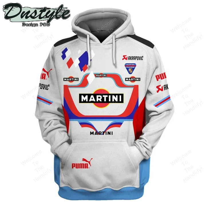 Martini Racing Puma Akrapovic White All Over Print 3D Hoodie