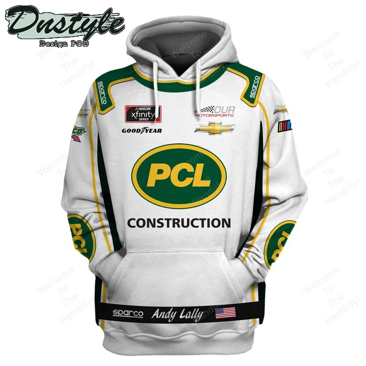 Andy Lally Pcl Construction Racing Team White All Over Print 3D Hoodie