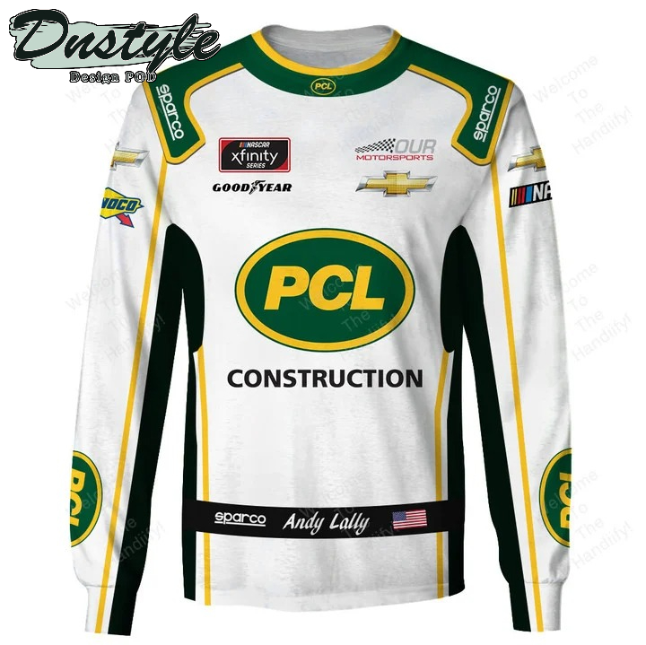 Andy Lally Pcl Construction Racing Team White All Over Print 3D Hoodie