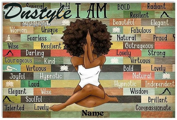 Personalized Afro Girl Yoga I Am Black Queen Funny Hippie Canvas