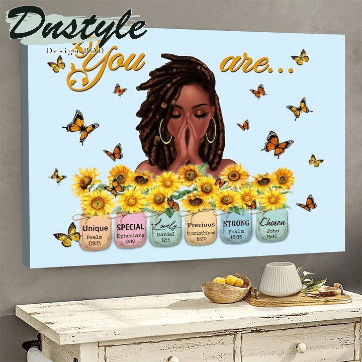 Black Women You Are Unique Special Lovely Sunflower Canvas