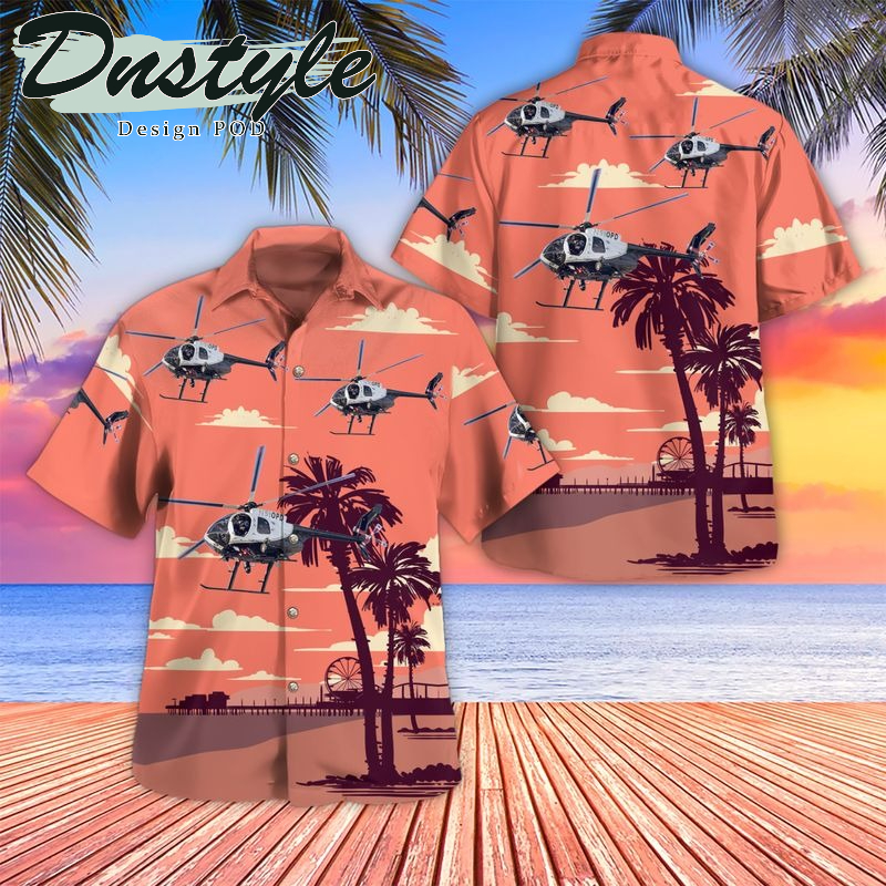 City of Oakland Police Dept McDonnell Douglas Helicopter MD369E N510PD California Hawaiian Shirt