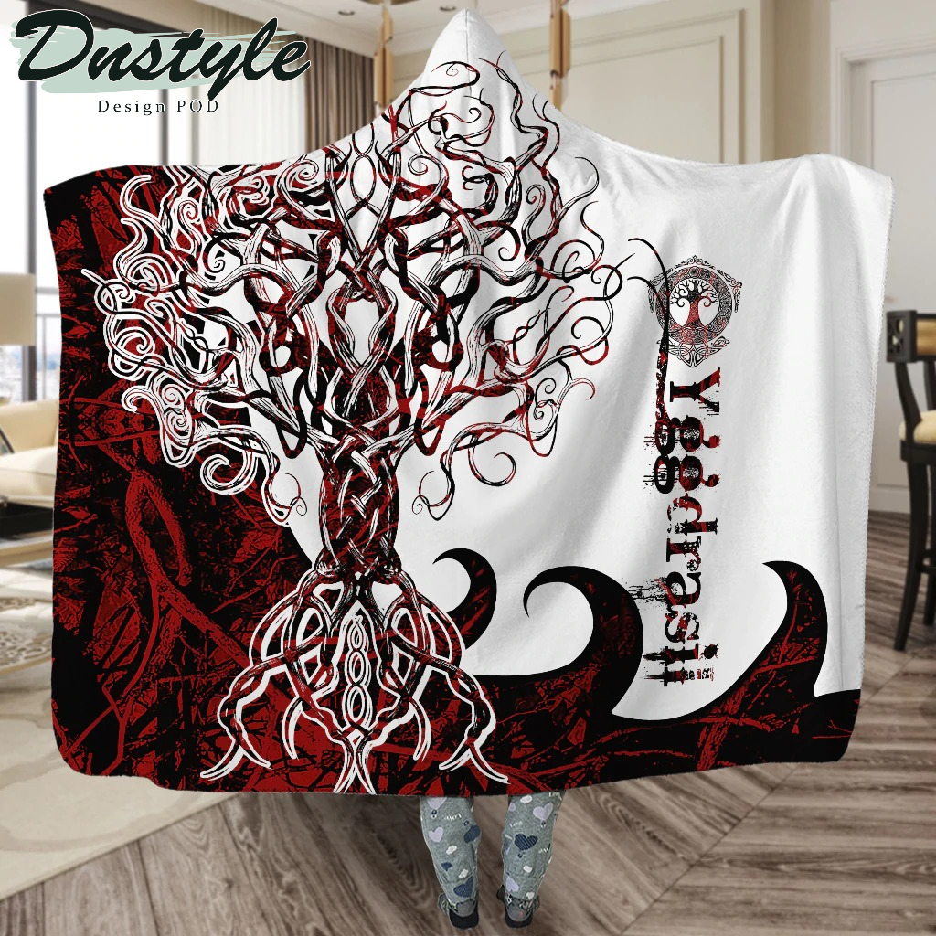 Viking Yggdrasil Legend Red And White Style 01 Hoodie Blanket