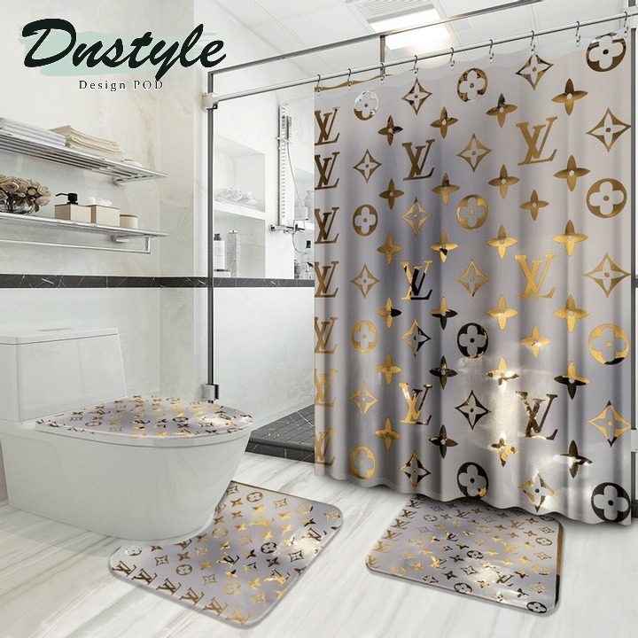 Louis Vuitton Luxury Paris Fashion Bathroom Set Shower Curtain #81