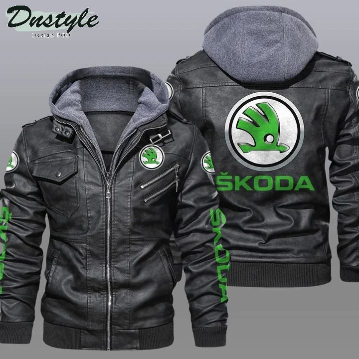 Skoda hooded leather jacket