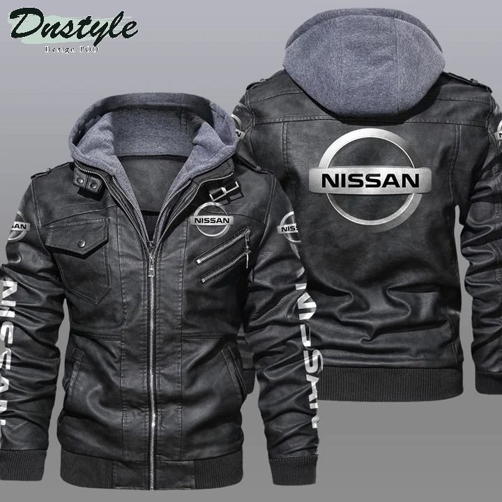 Nissan hooded leather jacket