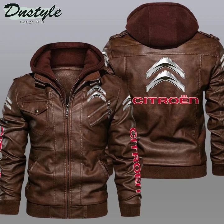 Citroen hooded leather jacket