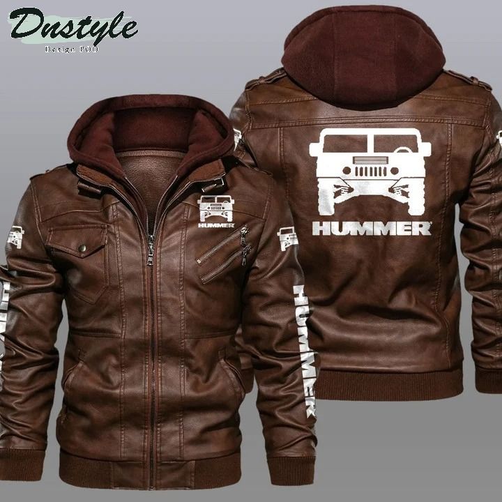 Hummer hooded leather jacket