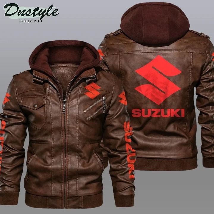 Suzuki hooded leather jacket