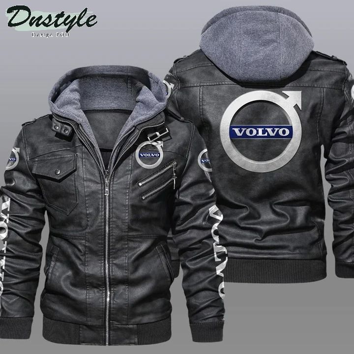 Volvo hooded leather jacket