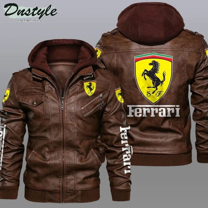 Ferrari hooded leather jacket