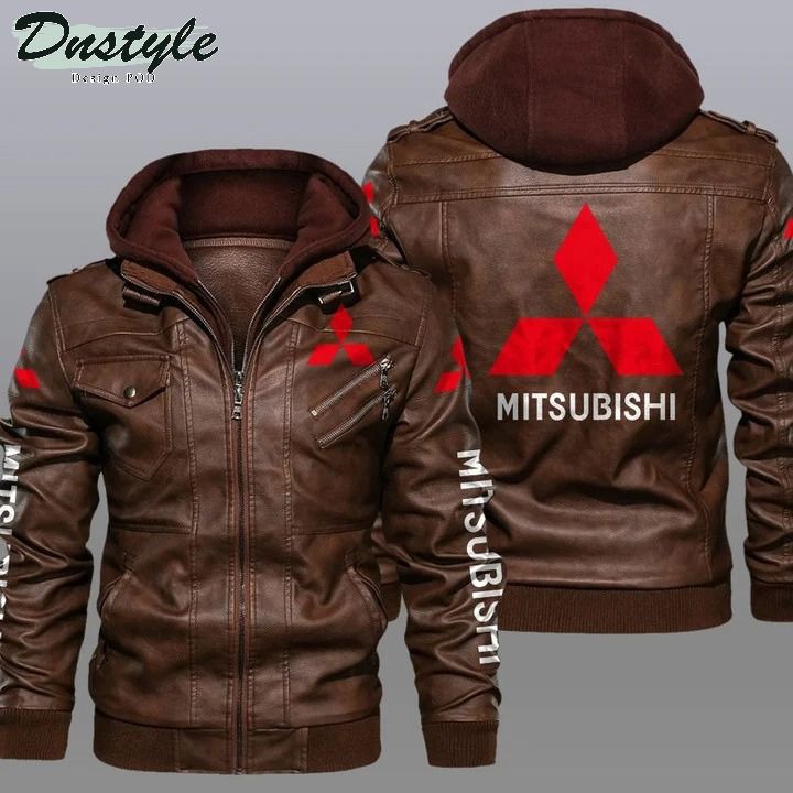 Mitsubishi hooded leather jacket