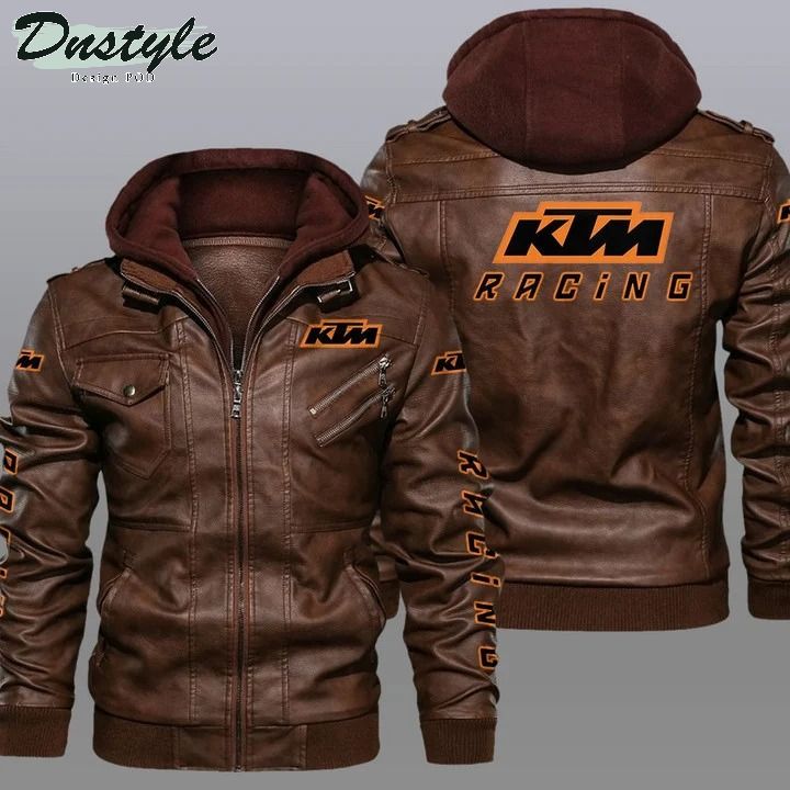 KTM hooded leather jacket