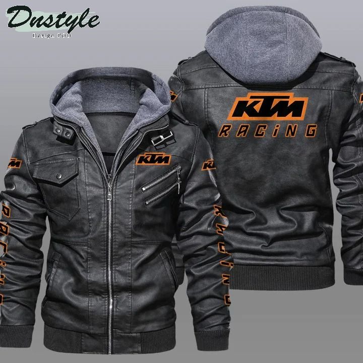 KTM hooded leather jacket