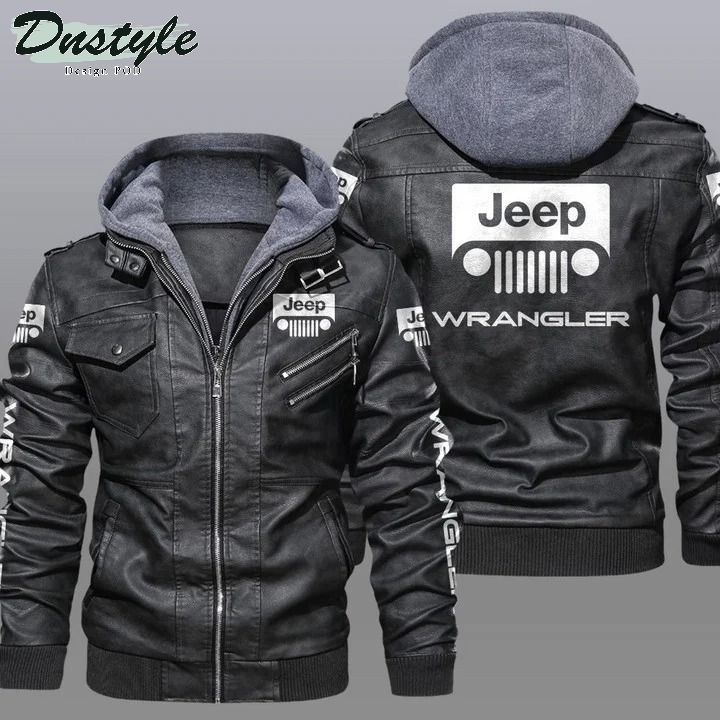 Jeep Wrangler hooded leather jacket