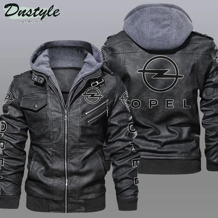 Opel hooded leather jacket