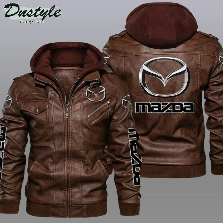 Mazda hooded leather jacket