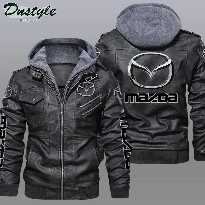 Mazda hooded leather jacket