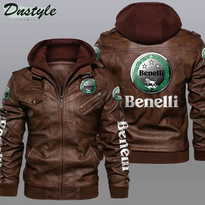 Benelli hooded leather jacket
