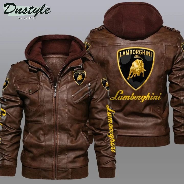 Lamboghini hooded leather jacket