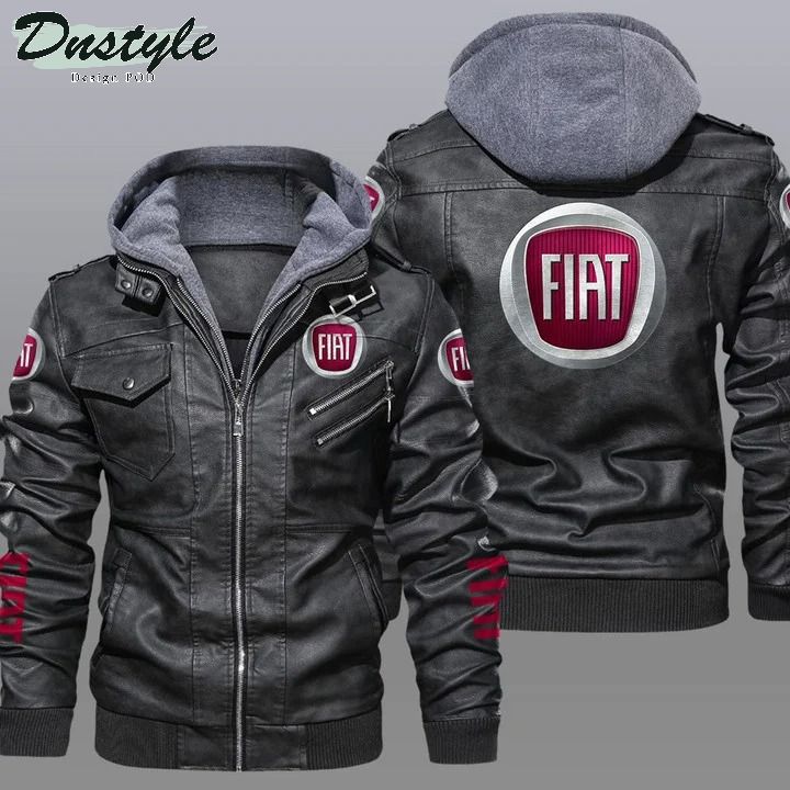 Fiat hooded leather jacket