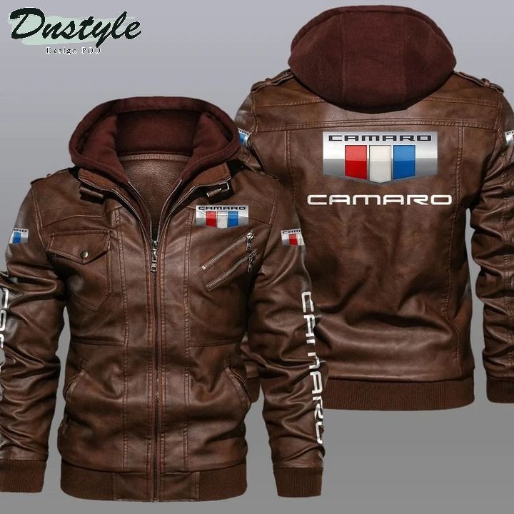 Chevrolet Camaro hooded leather jacket