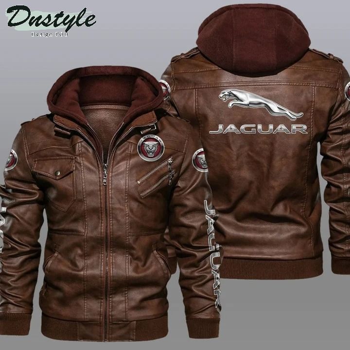 Jaguar hooded leather jacket
