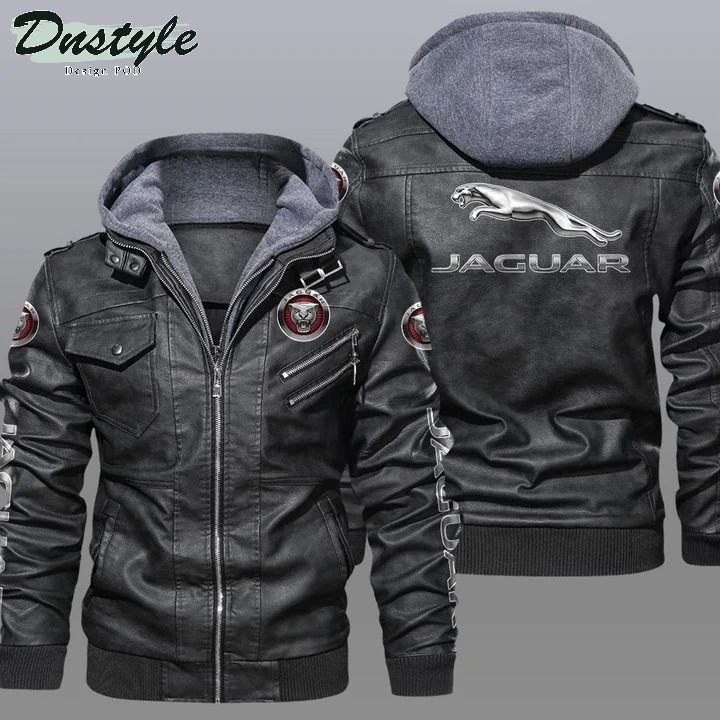Jaguar hooded leather jacket