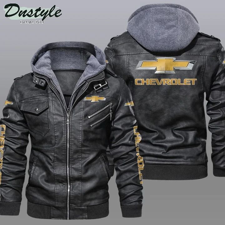 Chevrolet hooded leather jacket