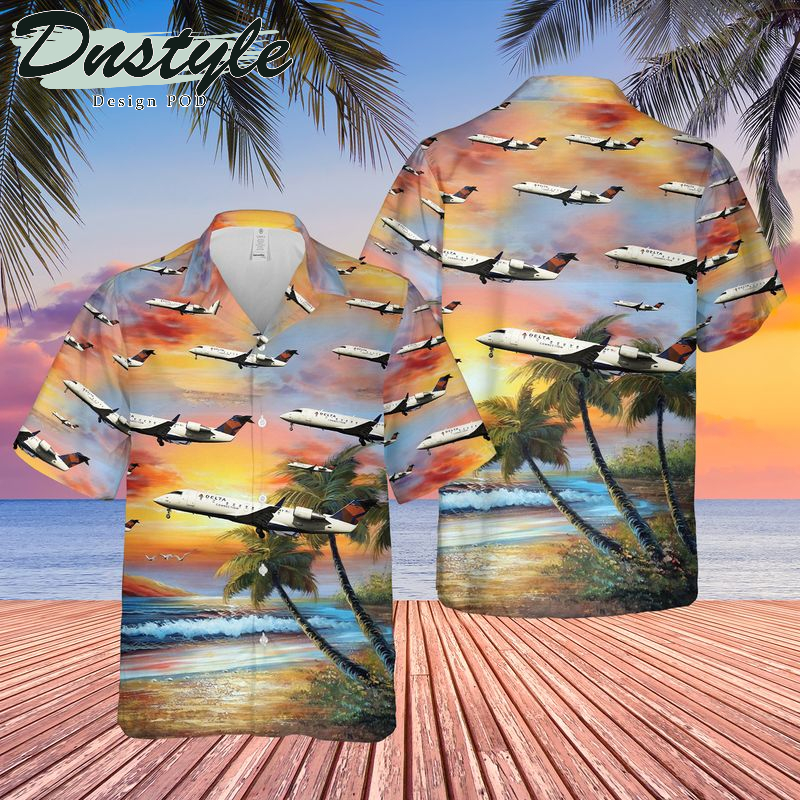 Endeavor Air Bombardier CRJ-200LR Hawaiian Shirt