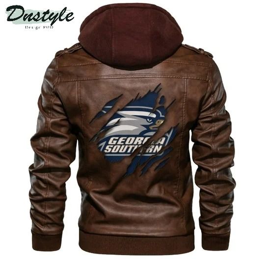 Georgia Southern Eagles Ncaa Brown Leather Jacket