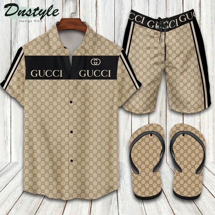 Gucci Italian Combo Hawaiian Short And Flip Flops