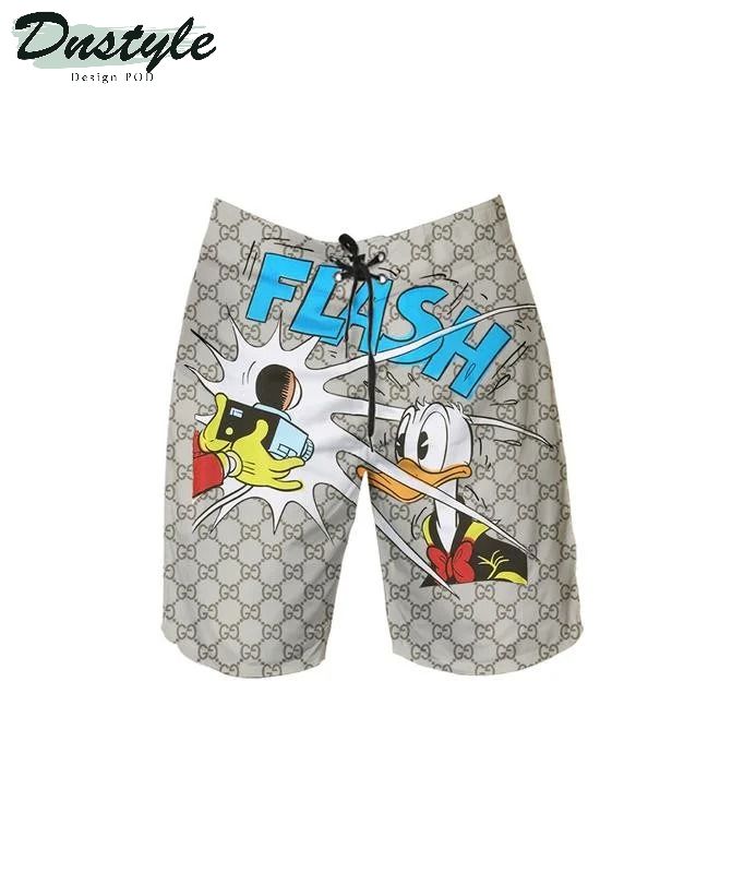 Gucci Flash Donald Duck Combo Hawaiian Short And Flip Flops