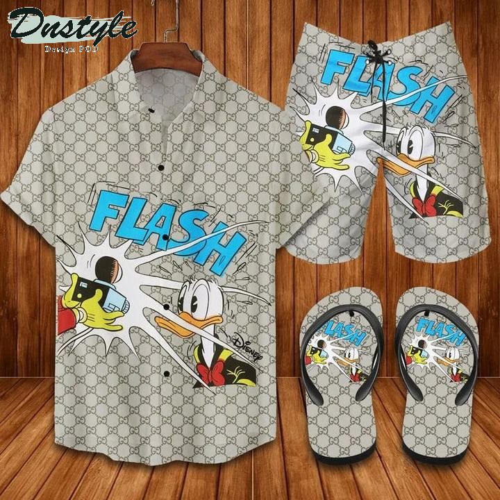 Gucci Flash Donald Duck Combo Hawaiian Short And Flip Flops