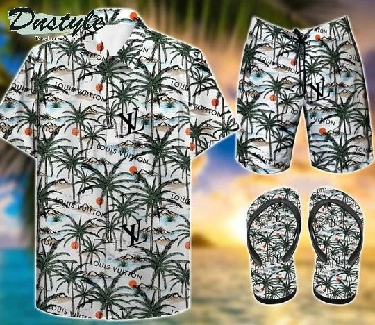 Louis Vuitton Tropical Combo Hawaii Shirt Shorts Flip Flops