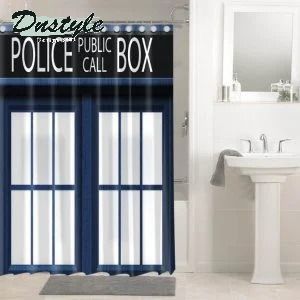 Police Public Call Box Drama TV Series Shower Curtain Waterproof Bathroom Sets Window Curtains