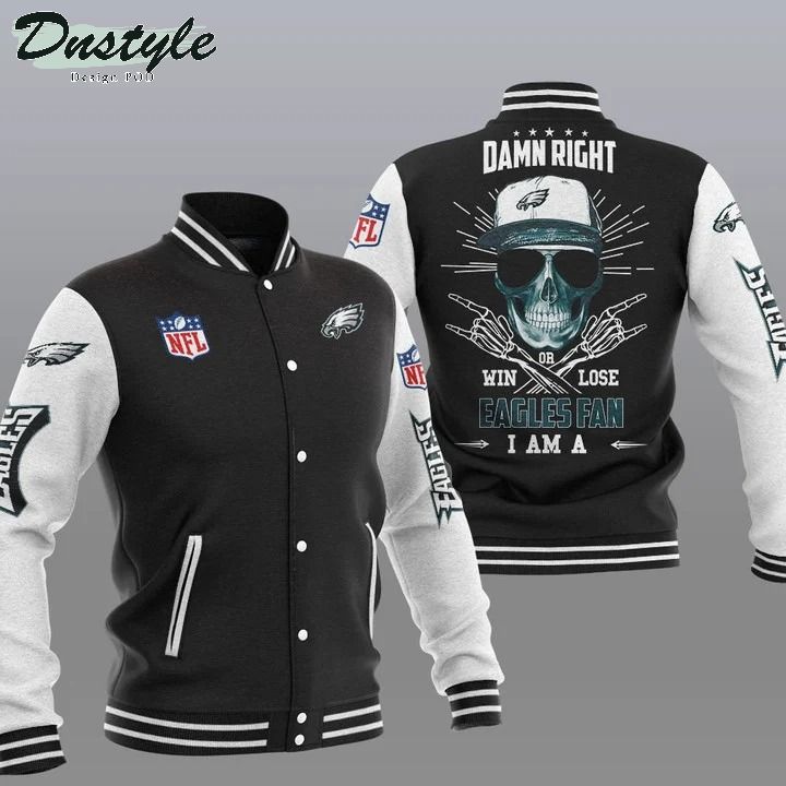 Philadelphia Eagles NFL Damn Right Varsity Baseball Jacket