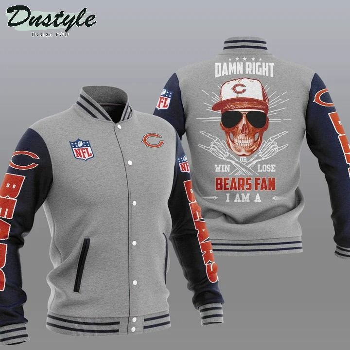 Chicago Bears NFL Damn Right Varsity Baseball Jacket