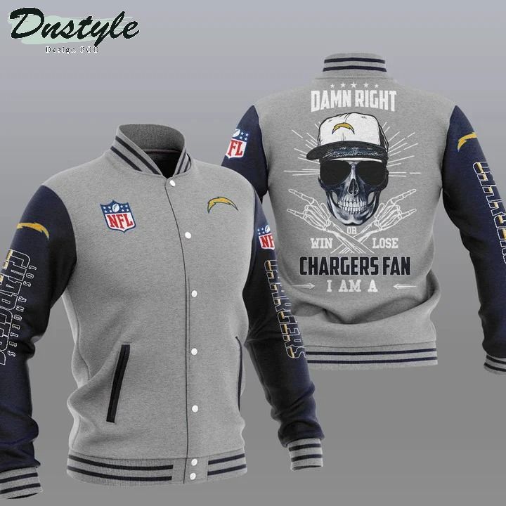 Los Angeles Chargers NFL Damn Right Varsity Baseball Jacket