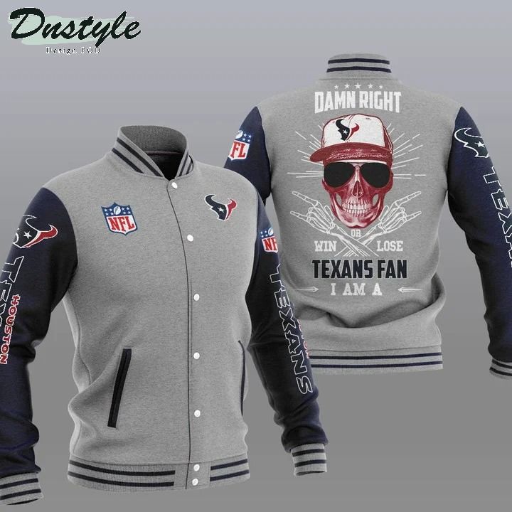Houston Texans NFL Damn Right Varsity Baseball Jacket
