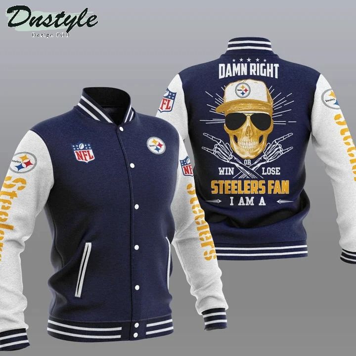 Pittsburgh Steelers NFL Damn Right Varsity Baseball Jacket